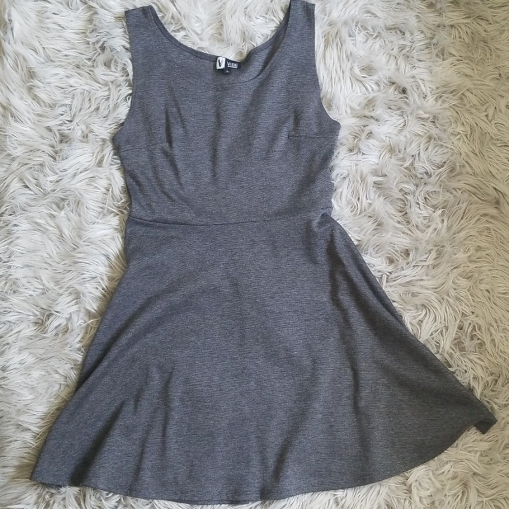 Dark Grey VIBE Fit and Flare Dress - Picture 1 of 5